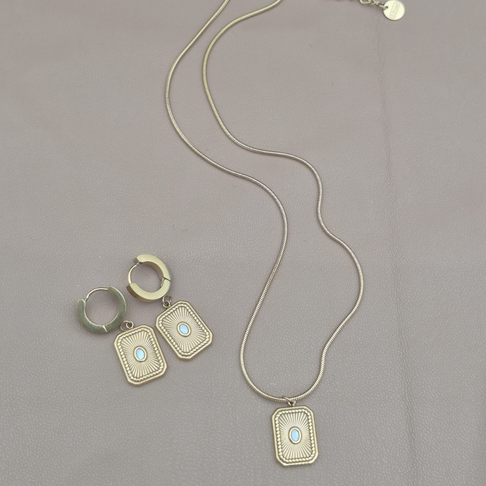 Solar Seal Kolye ve Küpe Takımı