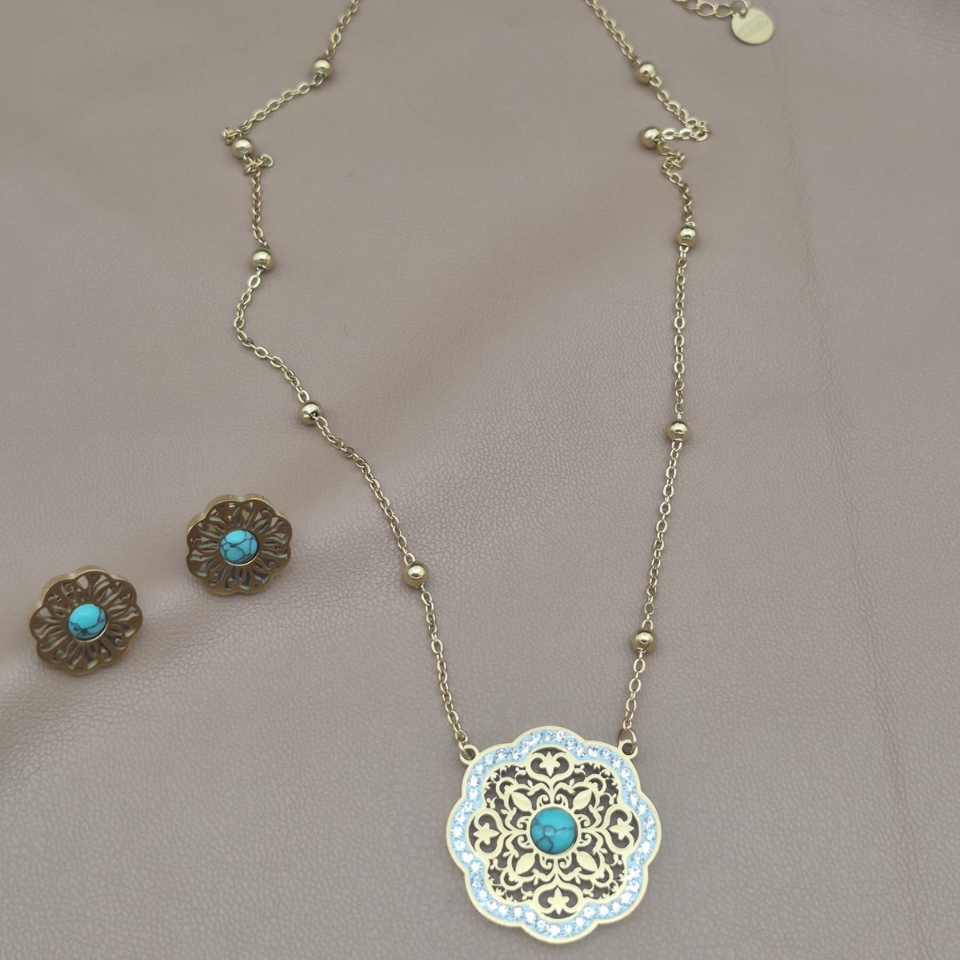 Firuze Kolye ve Küpe Takımı