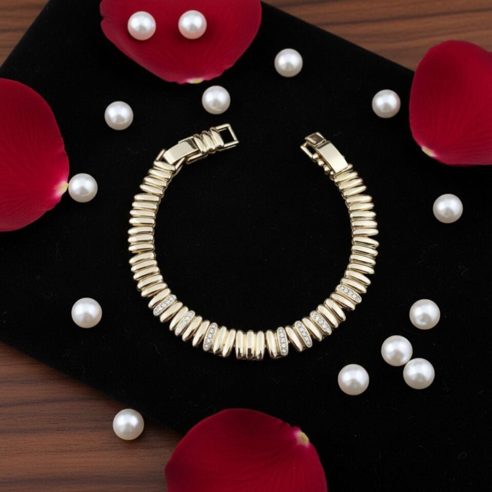 Oval Sıra Taşlı Bileklik
