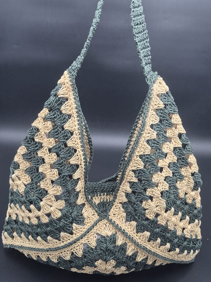 Çizgili Kilim Desenli Çanta